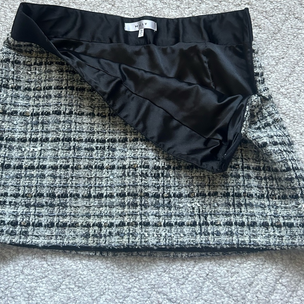 Milly Metallic Tweed Wool Blend Mini Skirt size 8